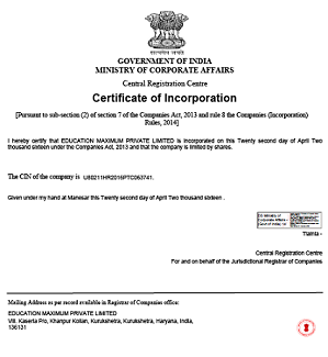 Govt. of India Ministry of Corporate Affairs