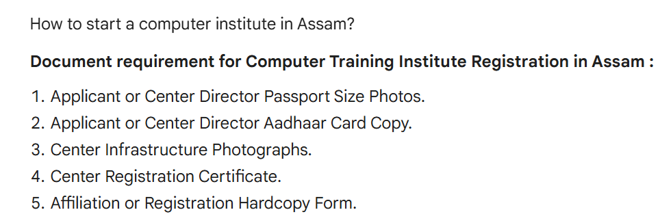 Computer Center Franchise in Assam